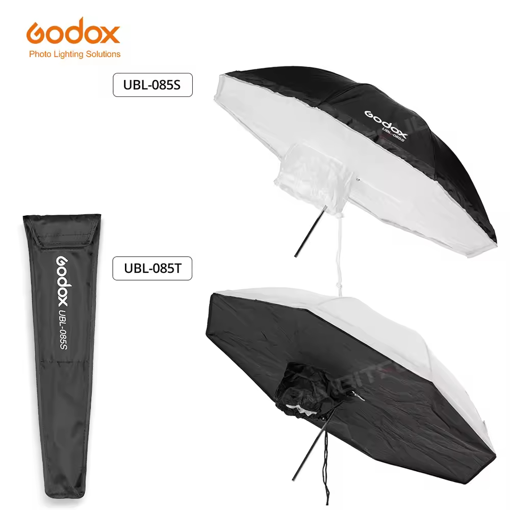 Godox UBL-085S UBL-085T 82 ซม.สีดําสีขาวสะท้อนแสงแสงร่ม + ฝาครอบดิฟฟิวเซอร์