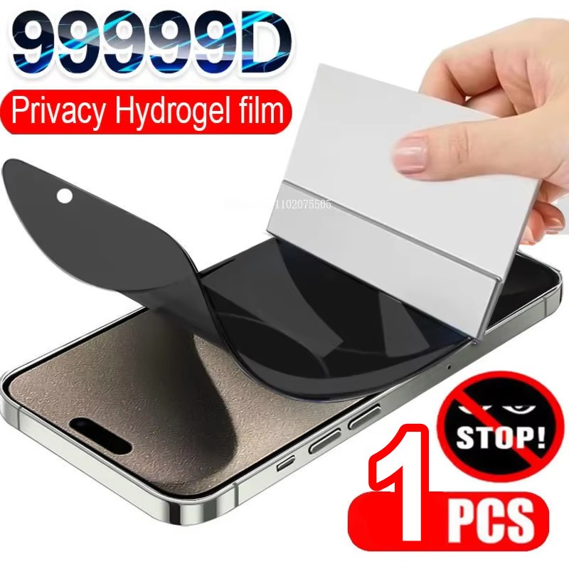 Privacy Hydrogel Soft Film For iphone 13 12 mini 16 15 14 11 Pro Max 16Plus 16Pro 16e iPhone 6s 7 8 Plus X Xs Max XR 15ProMax IPhone15 IPhone14 IPhone16 ProMax Anti Spy Full Cover Screen Protector Film,Not Tempered Glass