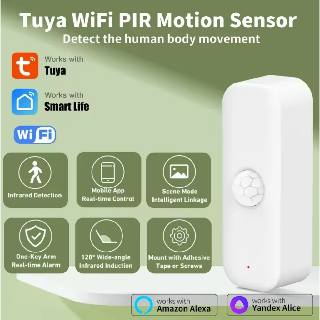 Tuya WiFi สมาร์ท PIR Sensor ร่างกายมนุษย์อินฟราเรด Motion Detector Home Security ฉากเชื่อมโยงผ่าน Alexa Google Home