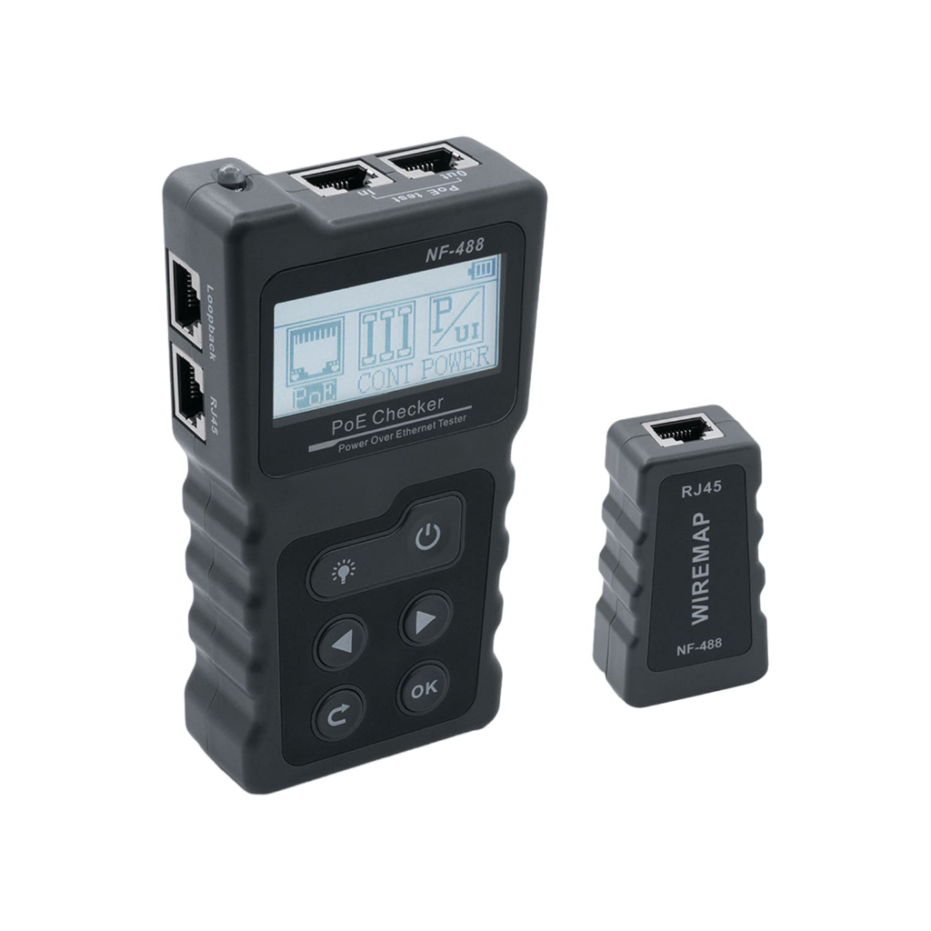 ตัวทดสอบสายเคเบิลเครือข่าย RJ45 พร้อมกระเป๋าเก็บสำหรับ CAT5e/CAT6/CAT6a
