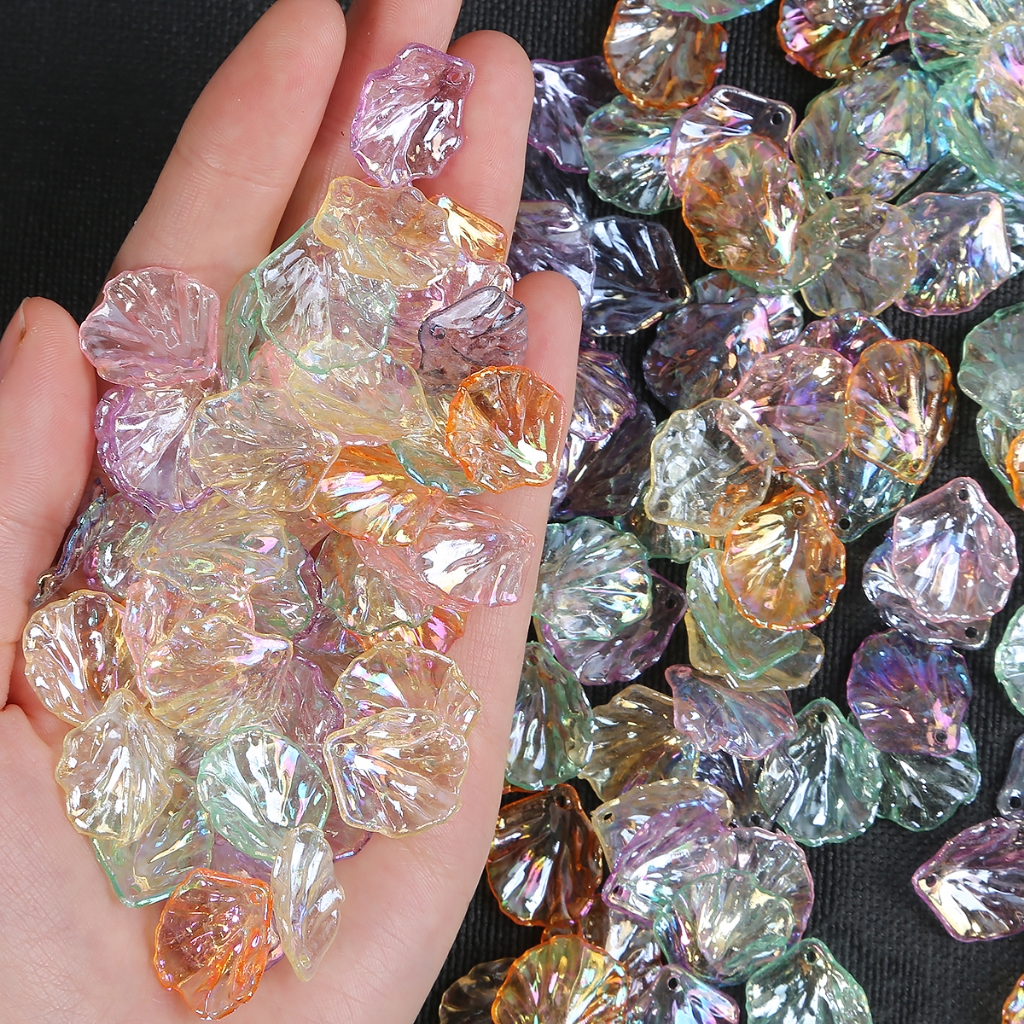 20pcs ABS เลียนแบบไข่มุกกลีบลูกปัดสําหรับ DIY สร้อยข้อมือสร้อยคอเครื่องประดับทําอุปกรณ์เสริม