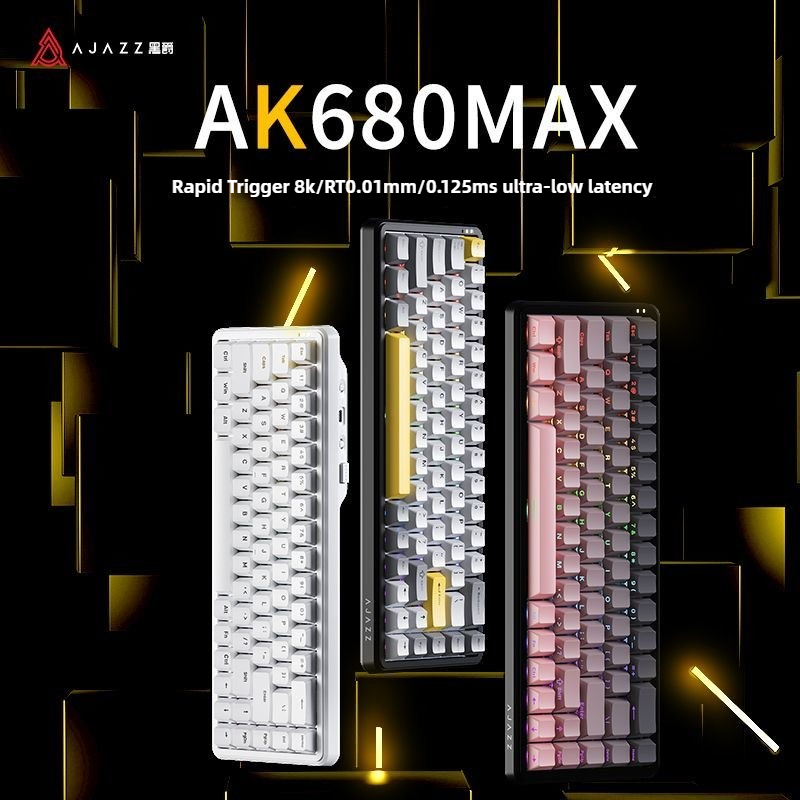AJAZZ AK680 MAX Tri-mode Magnetic Switch แบบมีสาย/บลูทูธ/2.4G Mechaniacl Keybord 8K Polling Rate Sup