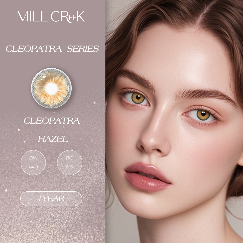 Mill Creek 2 ชิ้นสีคอนแทคเลนส์สีเทา/สีน้ําตาล/สีเขียว 14.2 มม.คอนแทคเลนส์ Iris Hybrid Natural Comfor