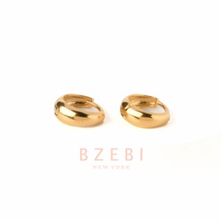 Bzebi ต่างหูเพชรทอง 18K ต่างหูสไตล์เกาหลี ป้องกันสนิม เครื่อ…