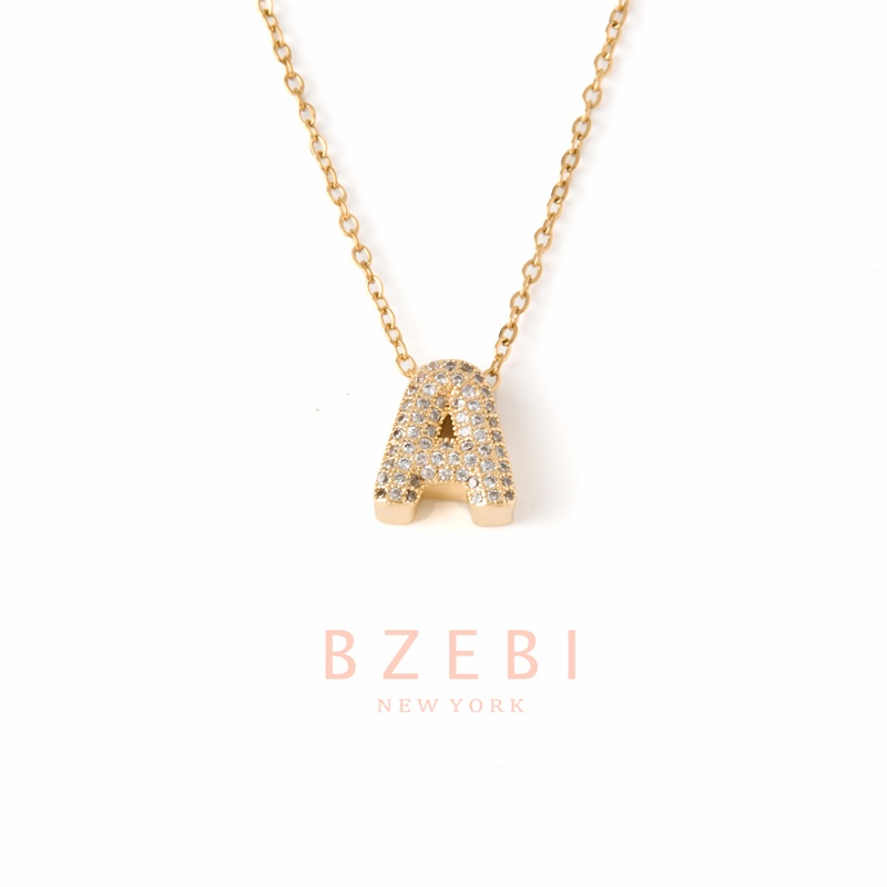 Bzebi สร้อยคอสแตนเลส จี้ชุบทอง 18เค สร้อยคอสไตล์เกาหลี ป้องกันสนิม เครื่องประดับแฟชั่น ผู้หญิง เครื่องประดับพรีเมี่ยม ไม่ซีดจาง ใส่อาบน้ําได้ 1556n