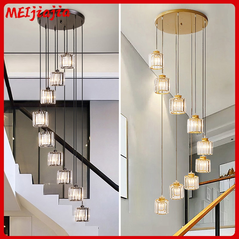 Meijiajia โคมไฟระย้า LED คริสตัล สไตล์นอร์ดิก โมเดิร์นมินิมอล สําหรับตกแต่งห้องนั่งเล่น