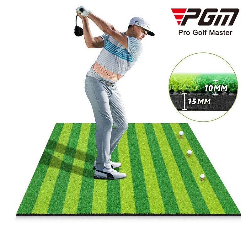 PGM GOLF หน้าจีเอ็ม เสื่อตีกอล์ฟ 1.2 ม. x 1.5 ม. กอล์ฟช่วงขับรถสวิงเสื่อฝึกอบรมที่มีหญ้าสั้นสองสี