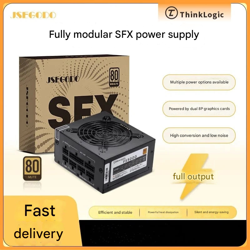 โมดูลเต็ม SFX PSU แหล่งจ่ายไฟ 500W 600W 750W 850W เงียบคอมพิวเตอร์เดสก์ท็อป ITX กรณีหลักขนาดเล็ก JSE