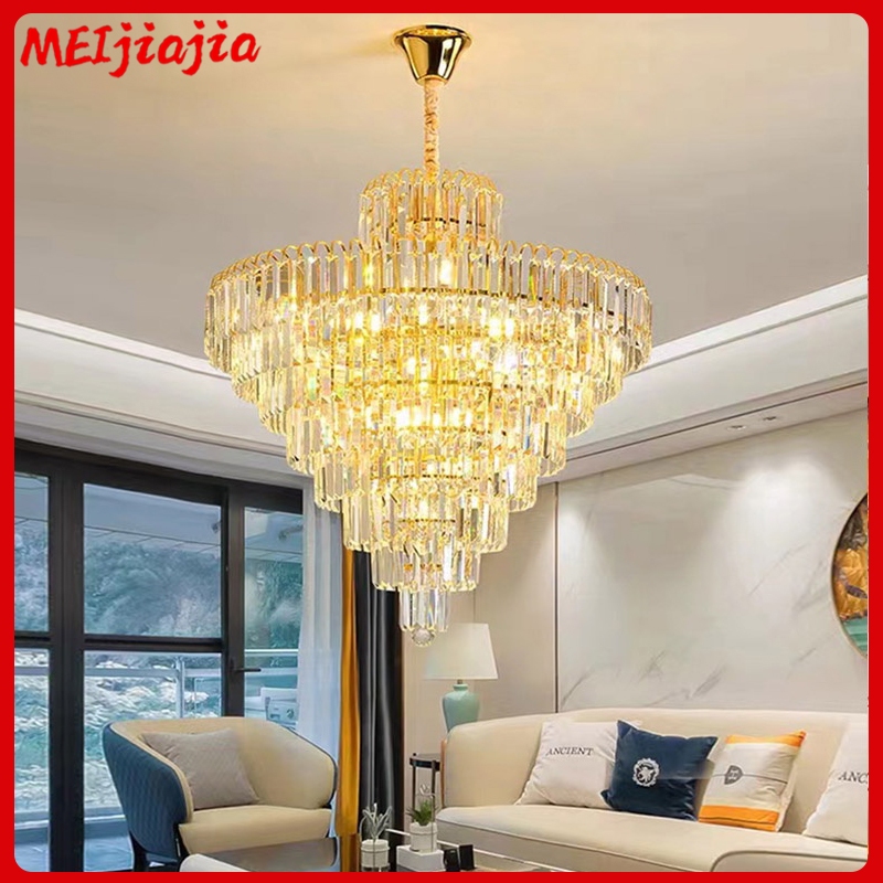 Meijiajia โคมไฟระย้าคริสตัล LED ติดเพดาน ห้องนั่งเล่น ห้องนอน ห้องรับประทานอาหาร