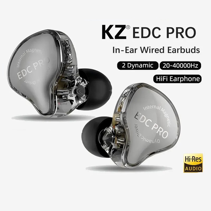 Kz EDC PRO HIFI ที่ดีที่สุดหูฟังชนิดใส่ในหูแบบมีสายขนาดใหญ่ไดรเวอร์แบบไดนามิก Monitor หูฟังสายเคเบิลที่ถอดออกได้