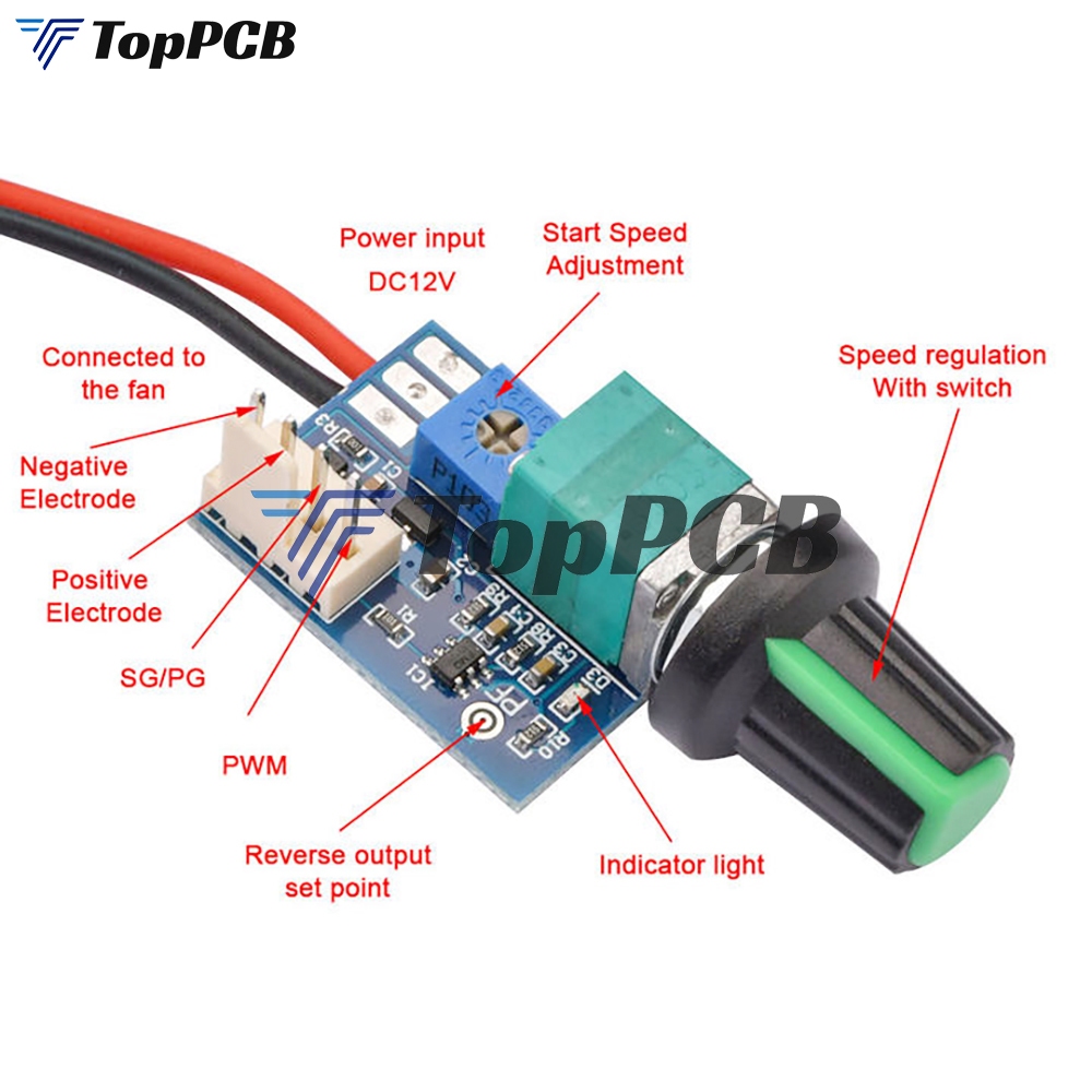 Dc 12V PWM ตัวควบคุมความเร็วพัดลมความเร็วผู้ว่าราชการจังหวัด 4 สายคอมพิวเตอร์สวิตช์ควบคุมอุณหภูมิสําหรับ PC CPU Cooler พัดลมคู่มือหยุด