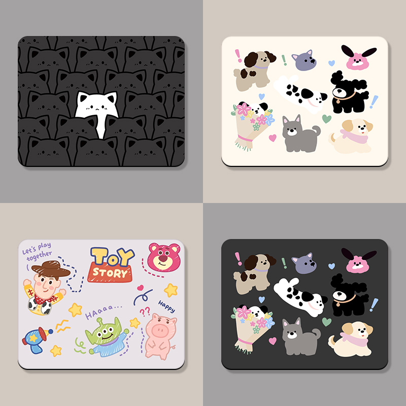 ภาพประกอบลูกสุนัขแผ่นรองเมาส์ยางขนาดเล็กสาวกันลื่นทนต่อการสึกหรอแผ่นนุ่มความบันเทิงสํานักงานหนาโต๊ะคอมพิวเตอร์