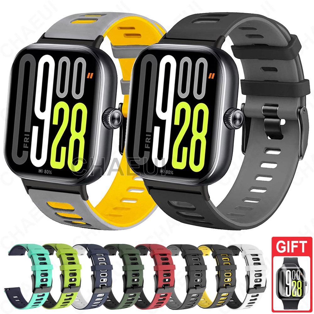 สายรัดซิลิโคนคู่สีสายนาฬิกาข้อมืออุปกรณ์เสริมสร้อยข้อมือสําหรับ Redmi Watch 6 5 4 3 Active Lite