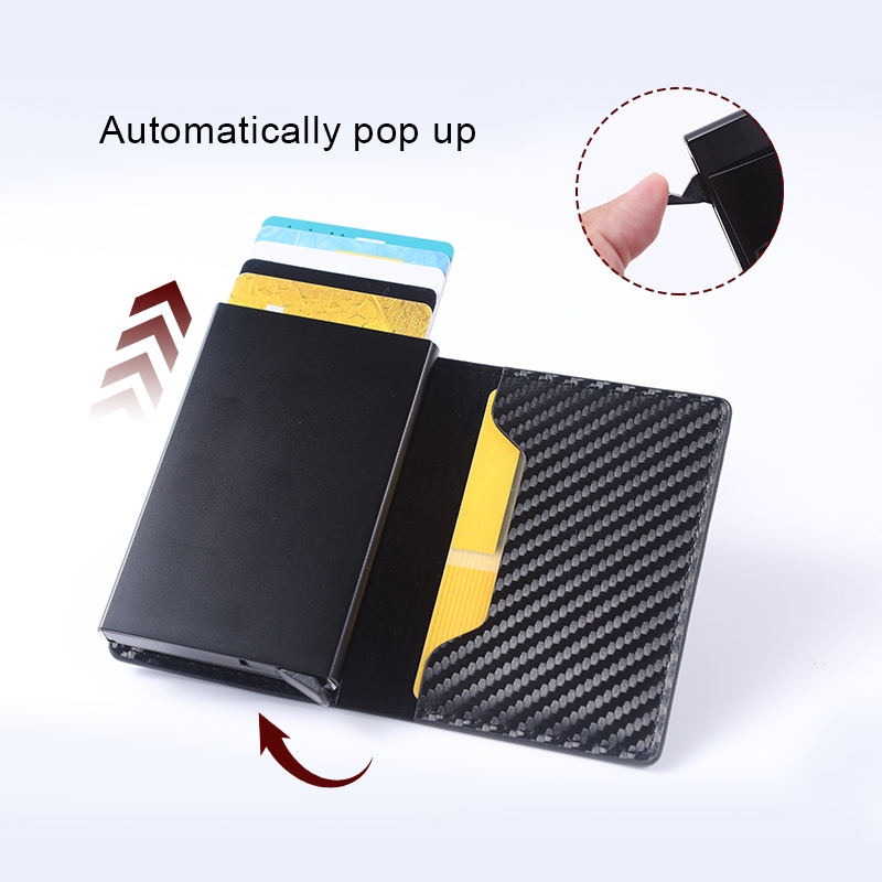 ที่ใส่บัตรเครดิต RFID แบบบางกระเป๋าสตางค์ผู้ชายสากล PU ที่ใส่บัตรป้องกันการโจรกรรม