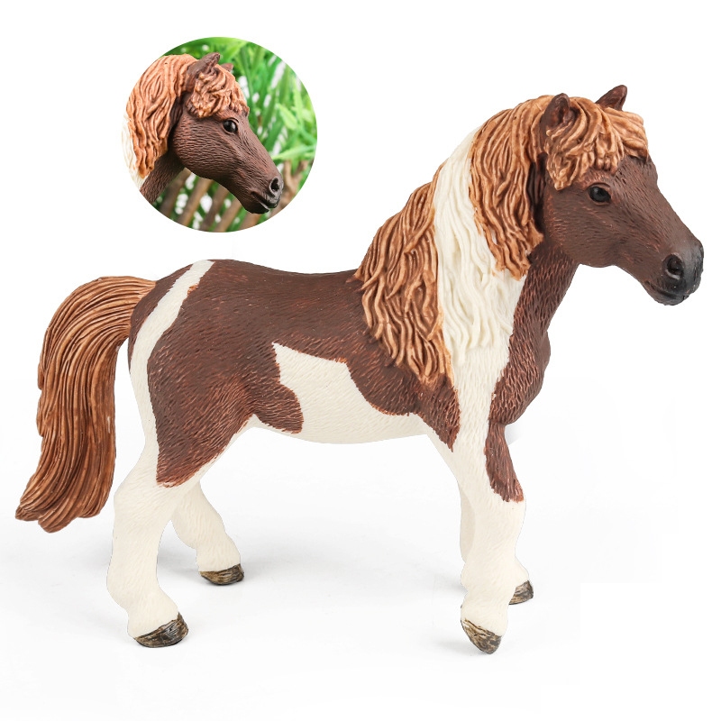 Solid Icelandic Horse Steed จําลองสัตว์ของเล่นเด็กวิทยาศาสตร์การศึกษาความรู้ความเข้าใจเครื่องประดับร