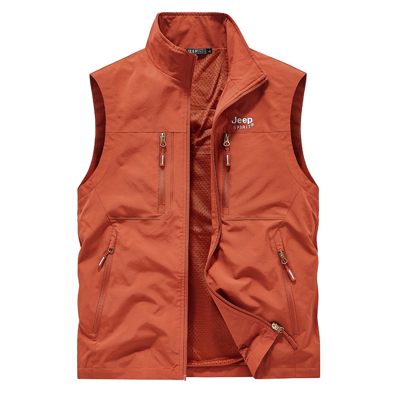 M-5xl Quick-Drying Breathable Vest Outdoor Leisure Multi-Pocket ตกปลาขนาดใหญ่เสื้อกั๊กบางเสื้อแจ็คเก็ต - รูปที่ 4