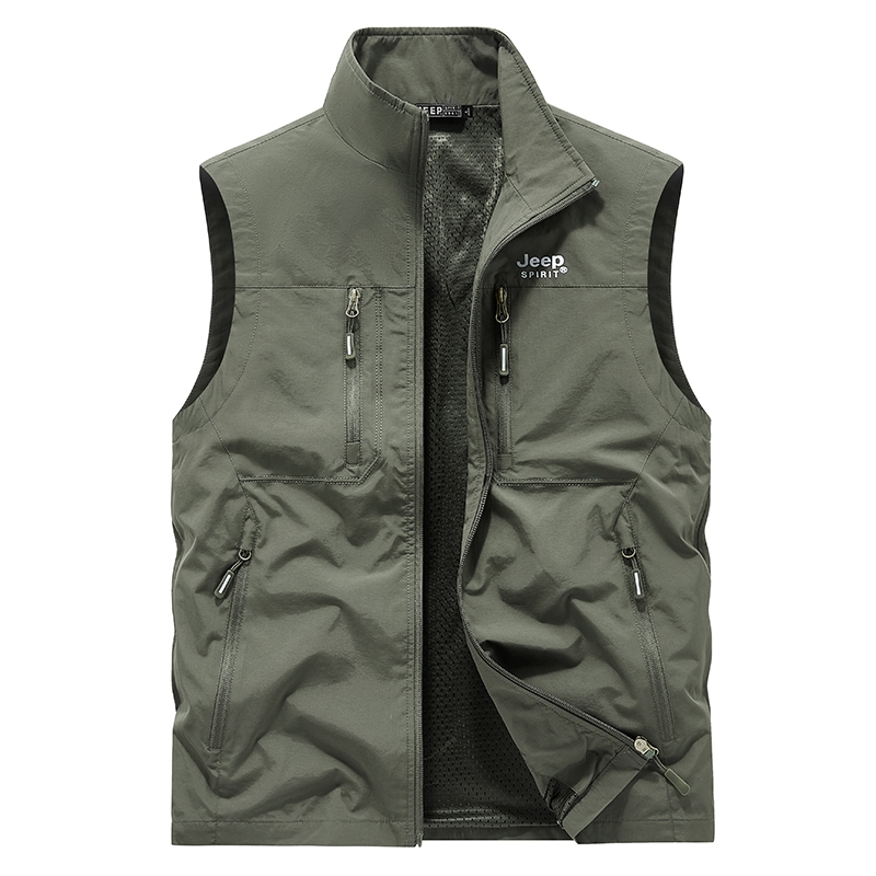 M-5xl Quick-Drying Breathable Vest Outdoor Leisure Multi-Pocket ตกปลาขนาดใหญ่เสื้อกั๊กบางเสื้อแจ็คเก็ต - รูปที่ 6