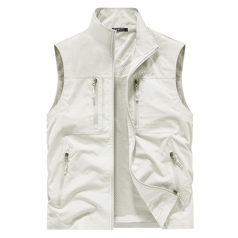 M-5xl Quick-Drying Breathable Vest Outdoor Leisure Multi-Pocket ตกปลาขนาดใหญ่เสื้อกั๊กบางเสื้อแจ็คเก็ต - รูปที่ 2
