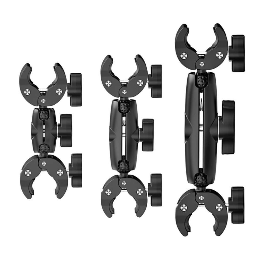 2025 รุ่นใหม่สําหรับ Insta360 GoPro ขี่รถจักรยานยนต์ power Clamp Double Socket Arm Clamp Strong คลิปรถจักรยานยนต์จักรยาน Handlebar ฐานคลิปยึดสําหรับ Insta360 X4 X3 X2 Go