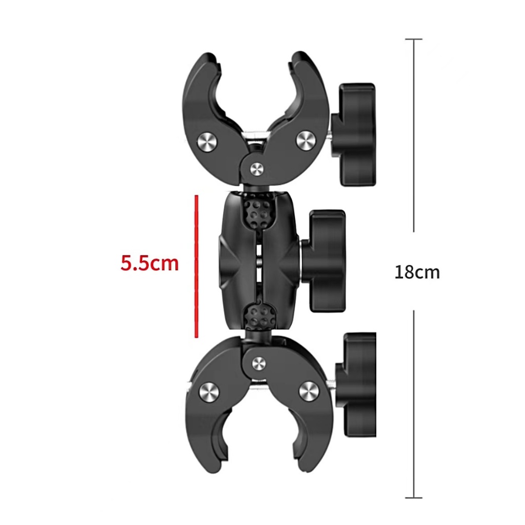 2025 รุ่นใหม่สําหรับ Insta360 GoPro ขี่รถจักรยานยนต์ power Clamp Double Socket Arm Clamp Strong คลิปรถจักรยานยนต์จักรยาน Handlebar ฐานคลิปยึดสําหรับ Insta360 X4 X3 X2 Go
