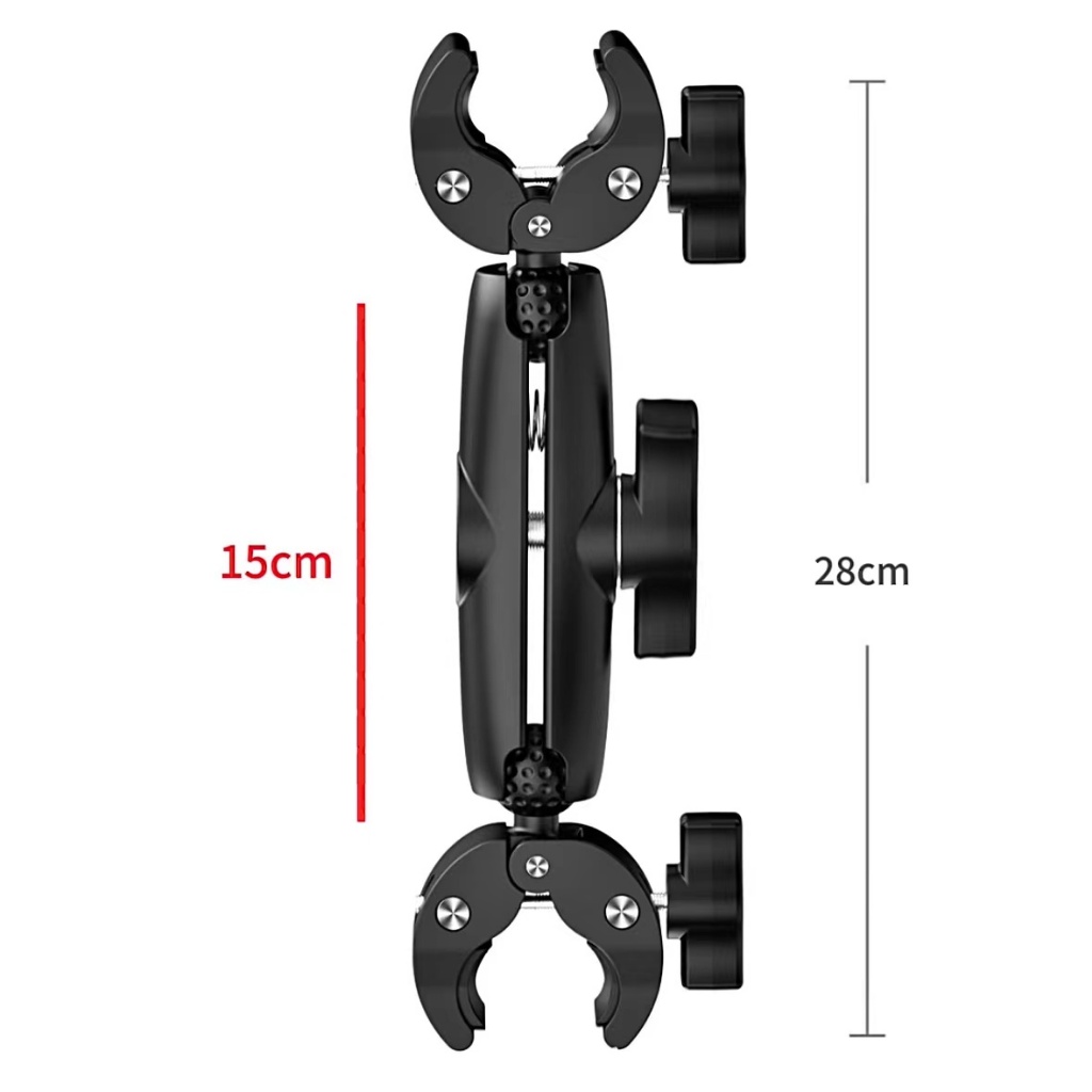 2025 รุ่นใหม่สําหรับ Insta360 GoPro ขี่รถจักรยานยนต์ power Clamp Double Socket Arm Clamp Strong คลิปรถจักรยานยนต์จักรยาน Handlebar ฐานคลิปยึดสําหรับ Insta360 X4 X3 X2 Go