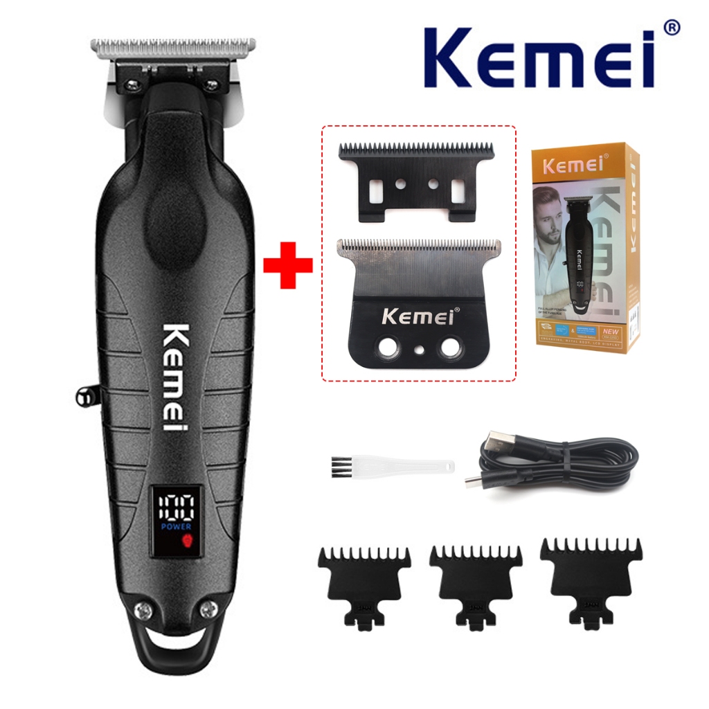 Kemei KM-2293-7500RPM ใบมีดโลหะ T-Blade พร้อมจอแสดงผล LED อินเตอร์เฟซ USB สําหรับผู้ชาย