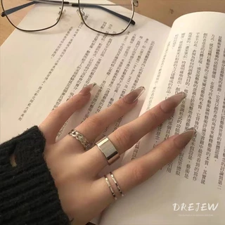 เดรช พังก์รอบเปิดแหวน10ชิ้นโลหะเงินแฟชั่นเครื่องประดับมือ