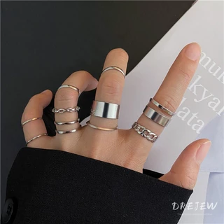 เดรช พังก์รอบเปิดแหวน10ชิ้นโลหะเงินแฟชั่นเครื่องประดับมือ