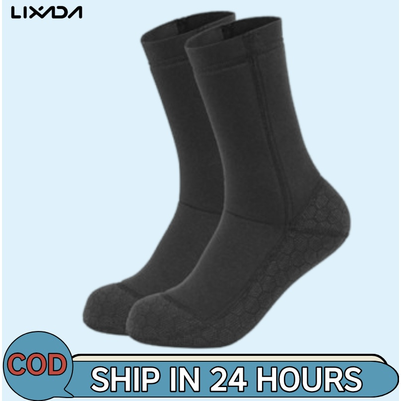 [LIXADA Mall] 3MM Neoprene Wetsuit ถุงเท้าดําน้ําอุ่น ถุงเท้าฤดูหนาว Beach Booties รองเท้า Anti-Slip Surfing ถุงเท้าความร้อนสําหรับ Spearfishing ว่ายน้ํา ล่องแก่ง ดําน้ําดูปะการัง Sailing