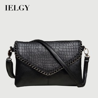 IELGY กระเป๋าหนังนิ่มสไตล์เกาหลีย้อนยุคสําหรับผู้หญิงแนวทแยง