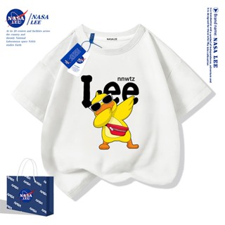 NASA เสื้อยืดแขนสั้นสำหรับเด็กสไตล์อเมริกัน เนื้อผ้าฝ้าย ฤดู…