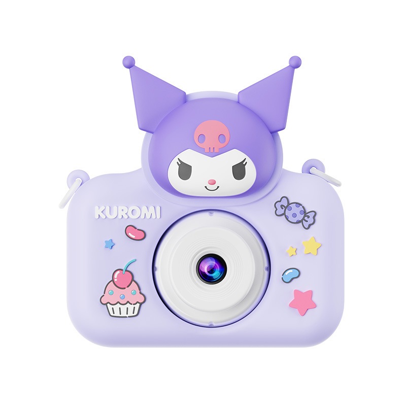 เด็กกล้องดิจิตอล 4800W พิกเซล Sanrio Kuromi Melody 1080P HD กล้องวิดีโอของเล่นเด็กด้านหน้าด้านหลังกล้องคู่ MP3 เพลงสําหรับ Selfie Video