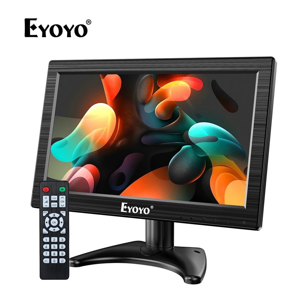 Eyoyo จอภาพ TFT LCD ขนาด 12 นิ้วพร้อมอินพุต AV HDMI BNC VGA 1366x768 แบบพกพา Mini HD หน้าจอสีจอแสดงผลพร้อมลําโพงในตัว