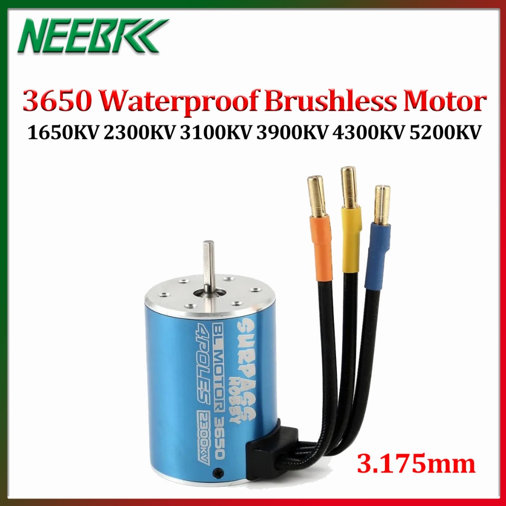 Neebrc 3650 1650KV 2300KV 3100KV 3500KV 3900KV 4300KV 5200KV กันน้ํามอเตอร์ไร้แปรงสําหรับ 1/10 RC รถ