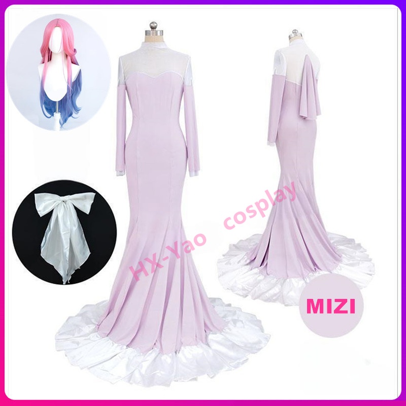 【HX-YAO】Mizi cosplay long skirt Alien Stage Mizi  Eroding my heart คอสเพลย์อะนิเมะชุดการแสดง