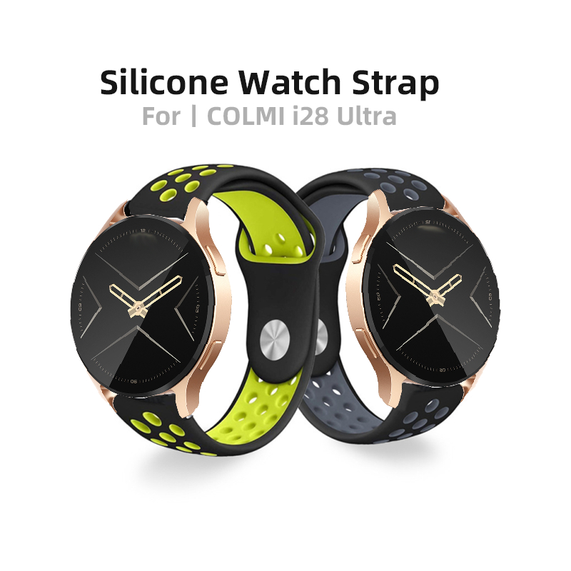 สําหรับ COLMI i28 สายนาฬิกาซิลิโคนหัวเข็มขัดแบบย้อนกลับเป็นพิเศษ - สะดวกสบาย ทนทาน และกันน้ํา