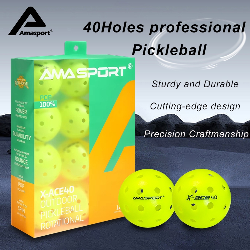 Amsport X40 Pickleball Ball, USAPA ได้รับการอนุมัติ, Training Ball, Ratomolding การปั้นชิ้นเดียว, กล