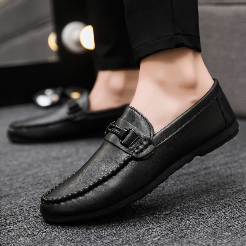 💕คุณภาพสูง💕แฟชั่น ผู้ชาย รองเท้าลำลอง รองเท้า loafer Breathable รองเท้าหนัง # DD91💕