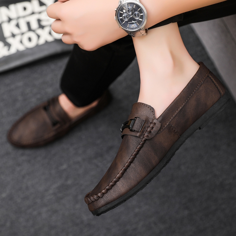 💕คุณภาพสูง💕แฟชั่น ผู้ชาย รองเท้าลำลอง รองเท้า loafer Breathable รองเท้าหนัง # DD91💕