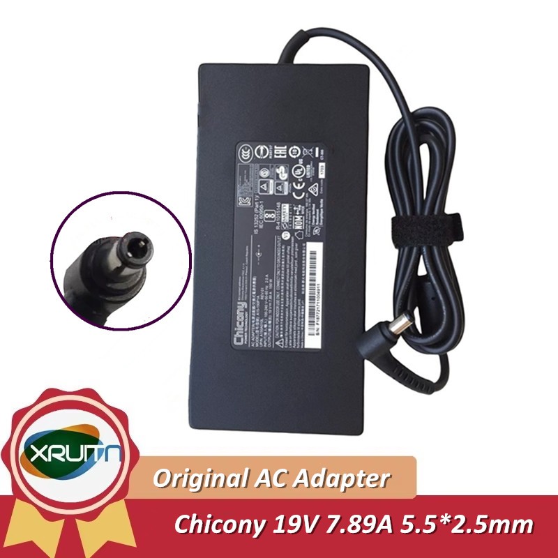 ของแท้ 19V 7.89A 150W A15-150P1A Chicony Charger อะแดปเตอร์ AC สําหรับ CLEVO W650KK1 P651RA NB50TK1 