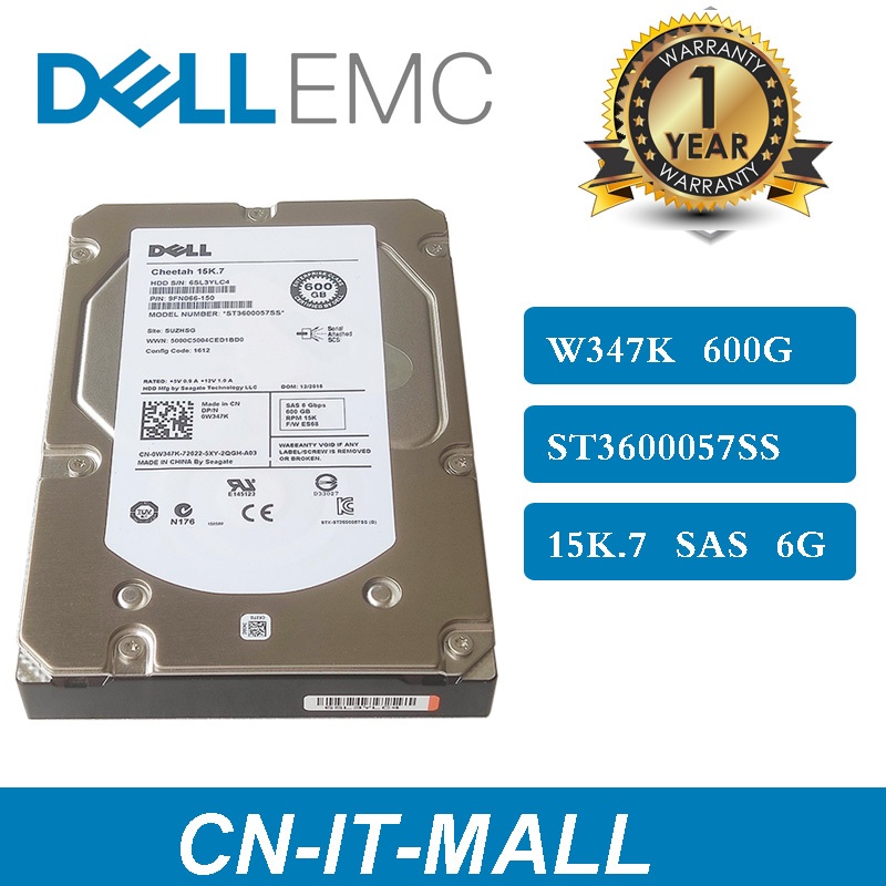 Dell 0W347K W347K ST3600057Ss 600GB 6G 15K 3.5" ฮาร์ดไดรฟ์ SAS