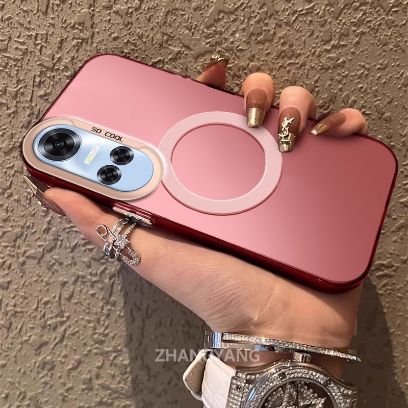 เคสสําหรับ OPPO Reno 10 5G Reno 10 Pro 5G ซิลิโคนเคสโทรศัพท์เคลือบฝ้าพร้อมความงามดีไซน์ใหม่แหวนดูดแม่เหล็กเคสโทรศัพท์สร้างสรรค์