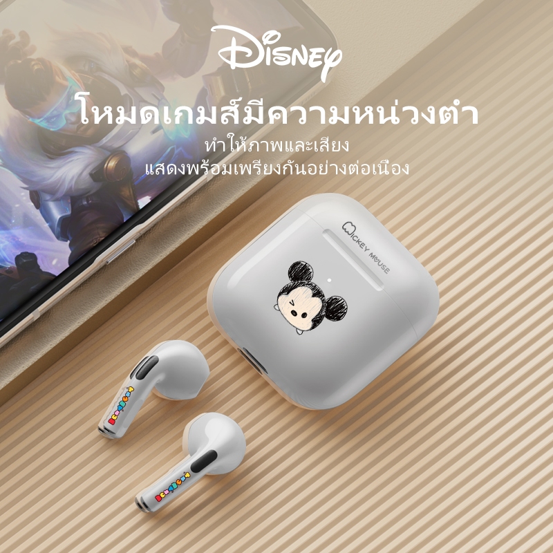 Disney F12 หูฟังบลูทูธ TWS หูฟังไร้สายลดเสียงรบกวนชุดหูฟังกีฬาไฮไฟสเตอริโอหูฟังสําหรับเล่นเกม