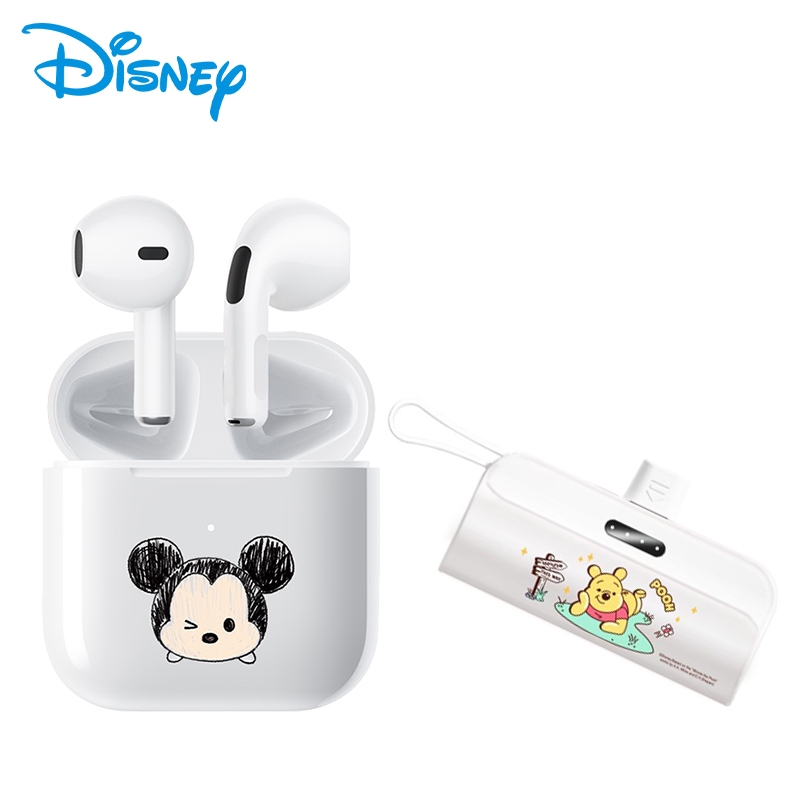 Disney F12 หูฟังบลูทูธ TWS หูฟังไร้สายลดเสียงรบกวนชุดหูฟังกีฬาไฮไฟสเตอริโอหูฟังสําหรับเล่นเกม