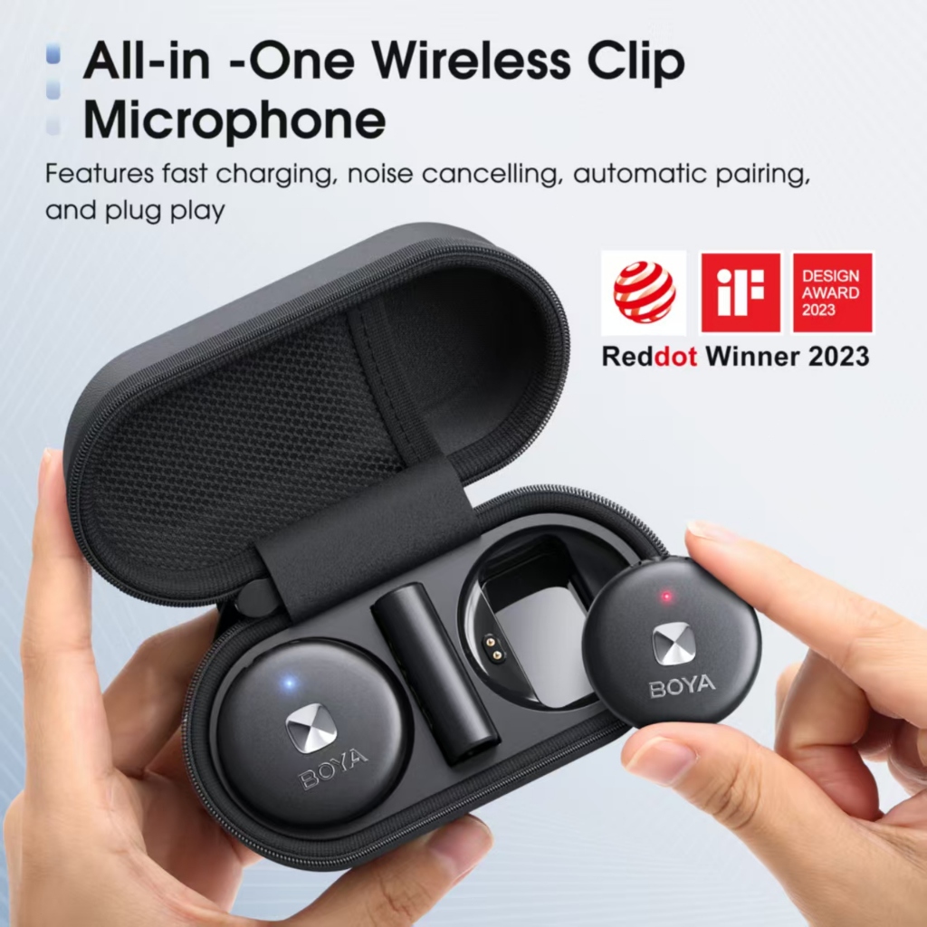 BOYA Omic ไมโครโฟนไร้สาย ไมค์ไลฟ์สด Wireless Mic ไมค์ตัดเสียงรบกวน ใช้ได้กับ Vlog Phone Android