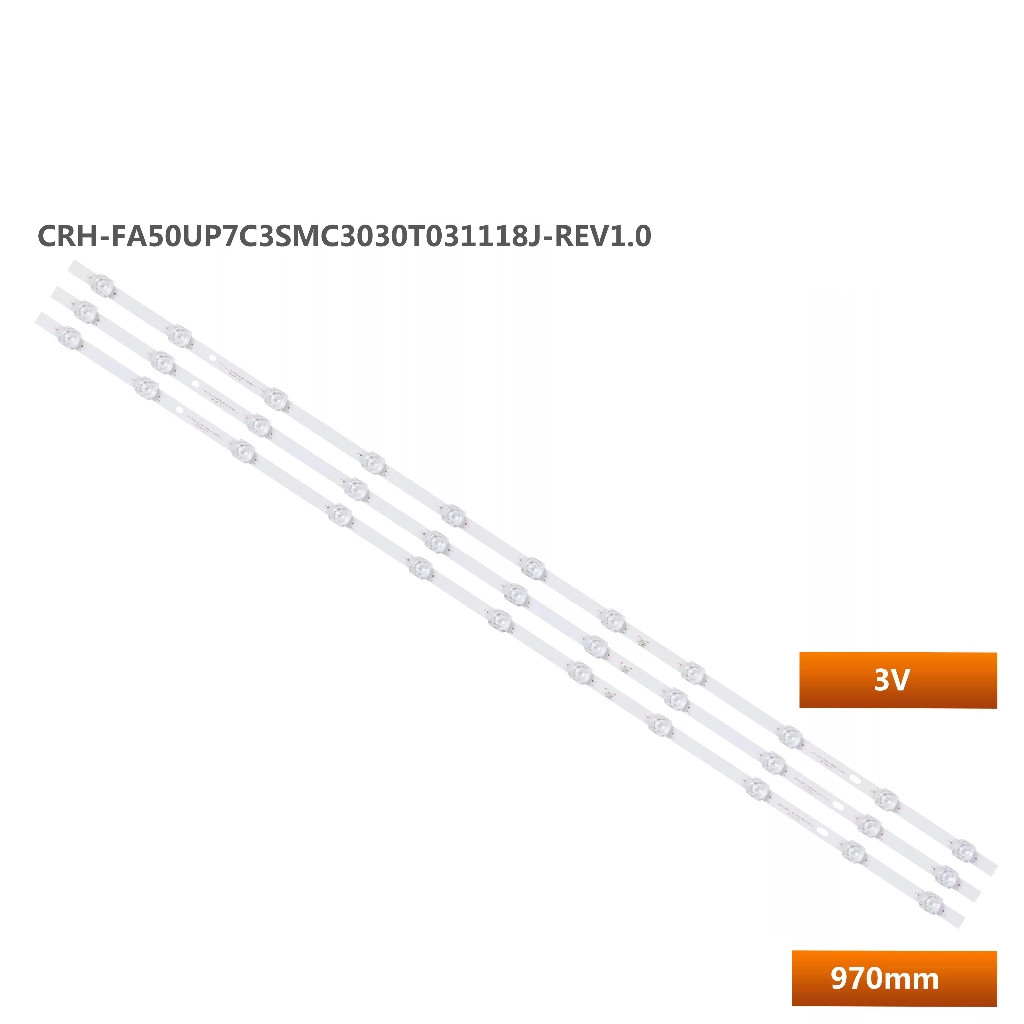 3pcs Backlight ชุดสําหรับ Samsung 50 นิ้ว UA50AU7002G, UA50AU7002Gxxp ยี่ห้อใหม่เดิม Plug และ Play