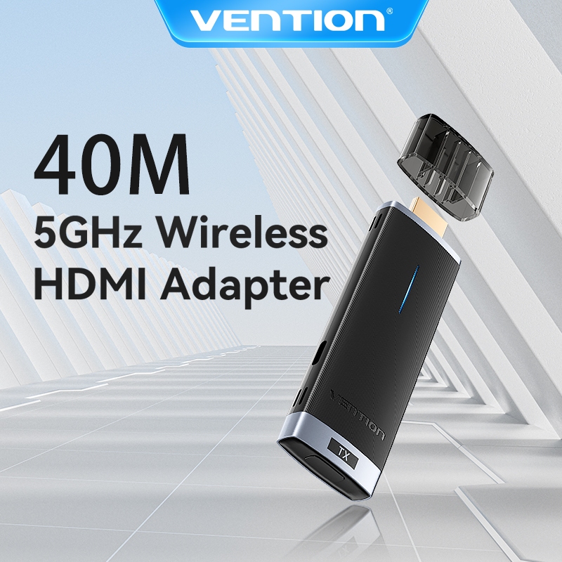 Vention อะแดปเตอร์รับส่งสัญญาณ HDMI ไร้สาย แบบพกพา ปลั๊กแอนด์เพลย์ 40M สําหรับสตรีมมิ่งวิดีโอ แล็ปท็อป พีซี มอนิเตอร์โปรเจคเตอร์