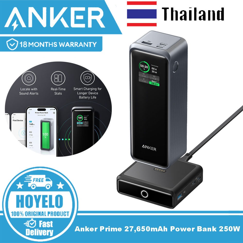 Anker Prime 27650mAh Power bank 3-Port 250W Portable Charger