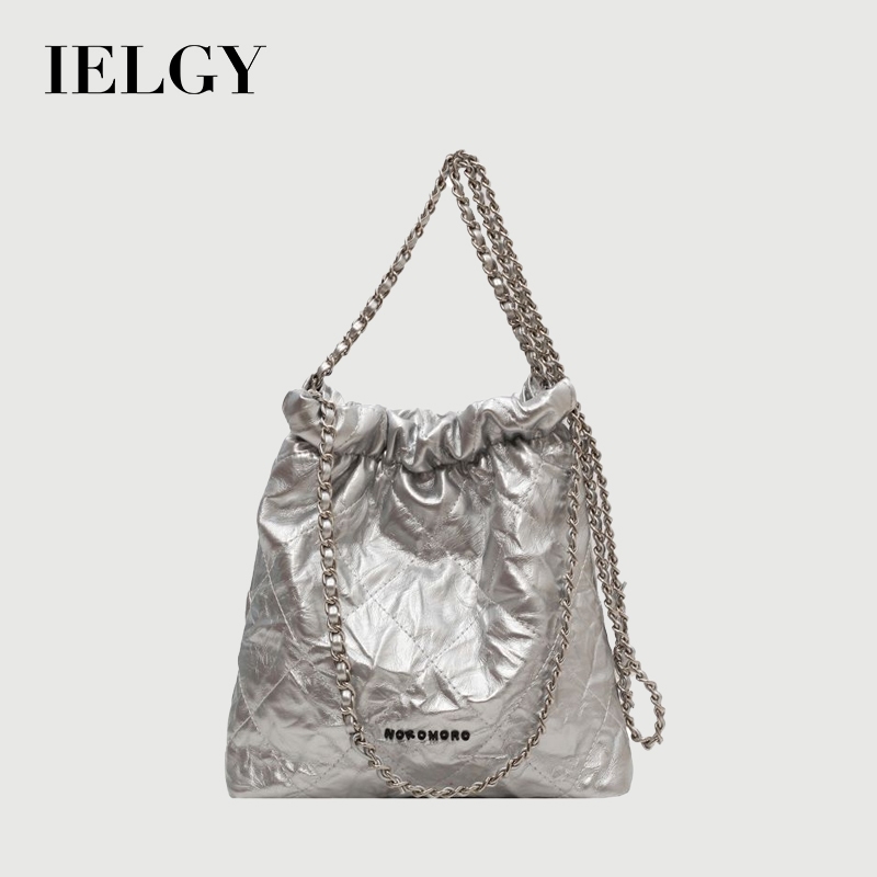 IELGY เย็บปักถักร้อยเพชรด้ายเงินขนาดใหญ่-ความจุกระเป๋ายอดนิยม ทั้งหมด-จับคู่ โซ่ไหล่กระเป๋าแฟชั่น สิริ ถัง ถุง