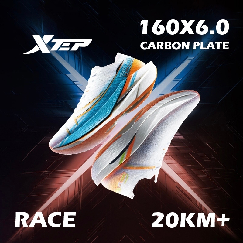 XTEP 160X 6.0 Champion รองเท้าวิ่งผู้ชาย GT700 Gold Carbon Plate Marathon Racing รองเท้าวิ่งผู้หญิง